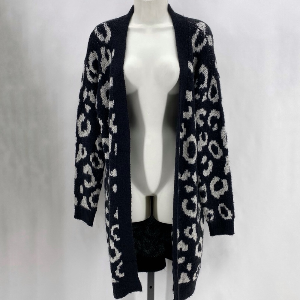 AZ black & gray leopard print cardigan